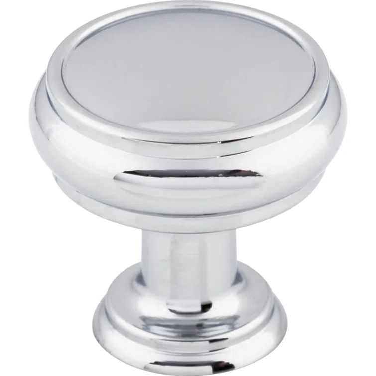 Polished Chrome Round Mushroom Cabinet Knob with Mounting Hardware
