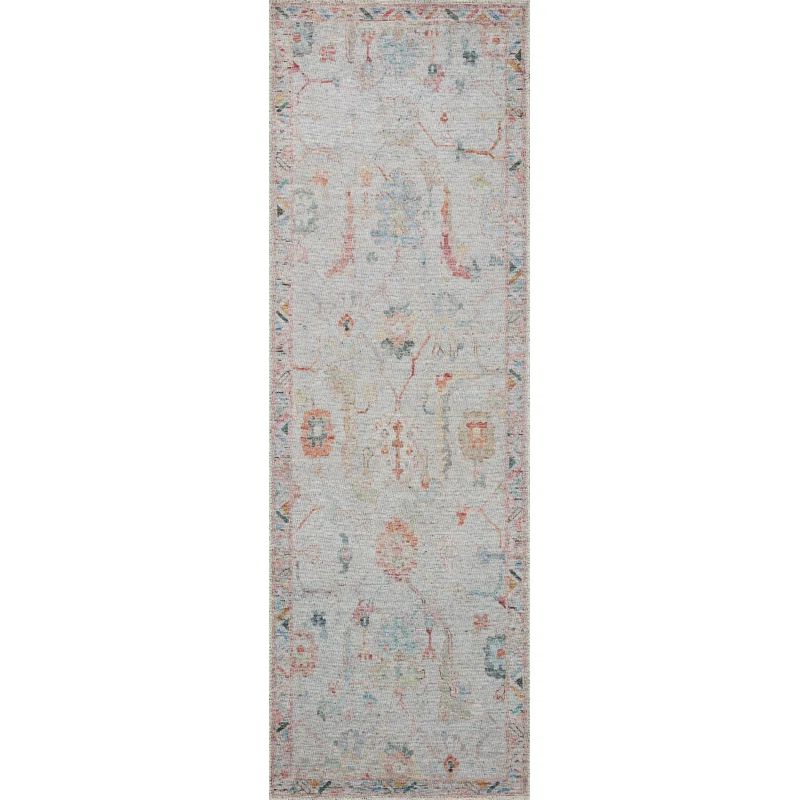 Elysium Blue Synthetic Floral Low Pile Area Rug