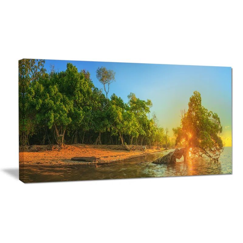 Gold Oversized Landscape Canvas Print, 40 x 20 inches
