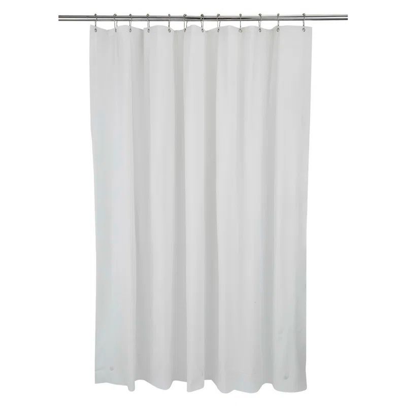 White PVC Shower Curtain Liner with Magnet Hem