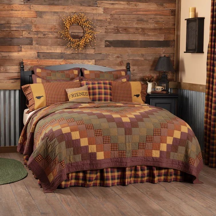 Heritage Farms Queen Cotton Reversible Patchwork Quilt