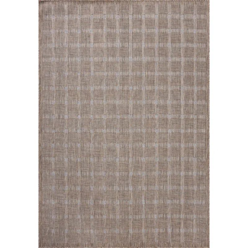 Topanga Natural Bone Geometric Easy Care Indoor/Outdoor Rug
