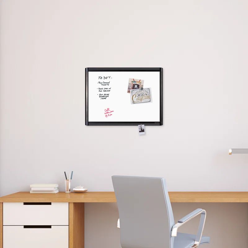 Black Aluminum Frame Magnetic Dry Erase Board, 24" x 18"