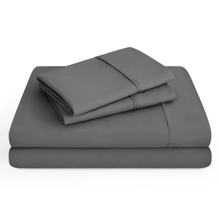 Full Gray Microfiber Stretch Knit Deep Pocket Sheet Set