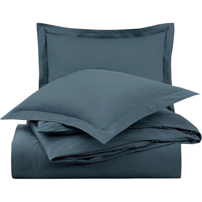 China Blue Cotton Twill King Duvet Cover Set