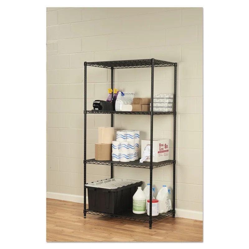 Black 36" x 24" x 72" Wire Shelving Unit