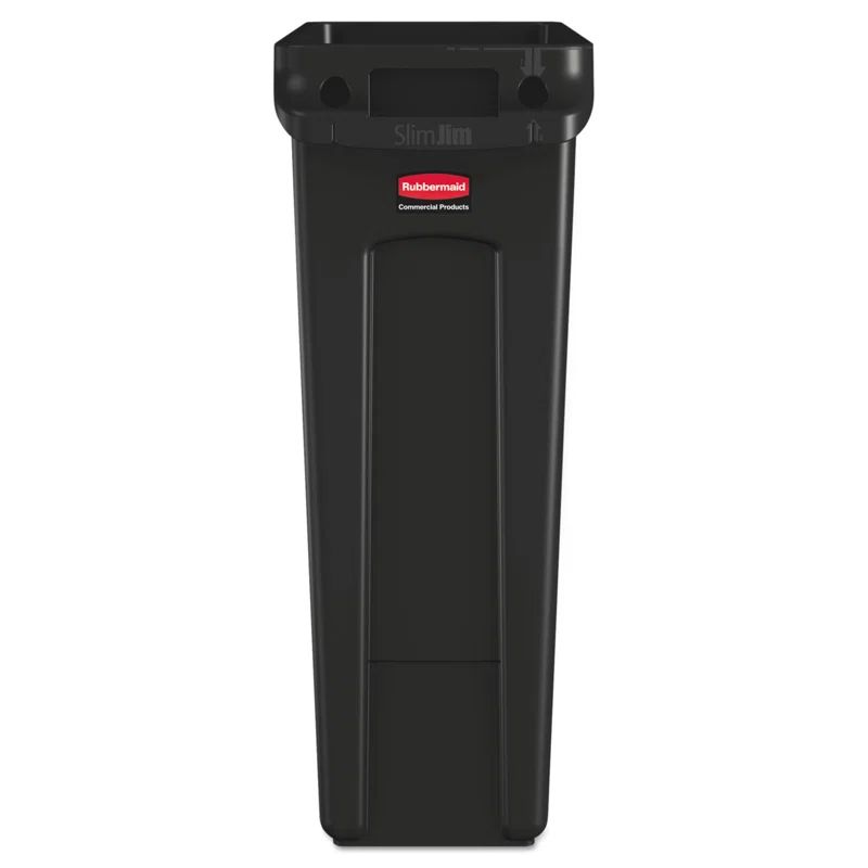 Slim Jim Black 23-Gallon Rectangular Plastic Trash Can
