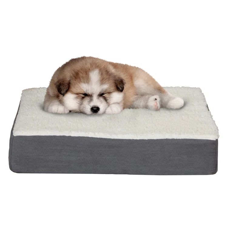 Small Gray Orthopedic Memory Foam Pet Bed