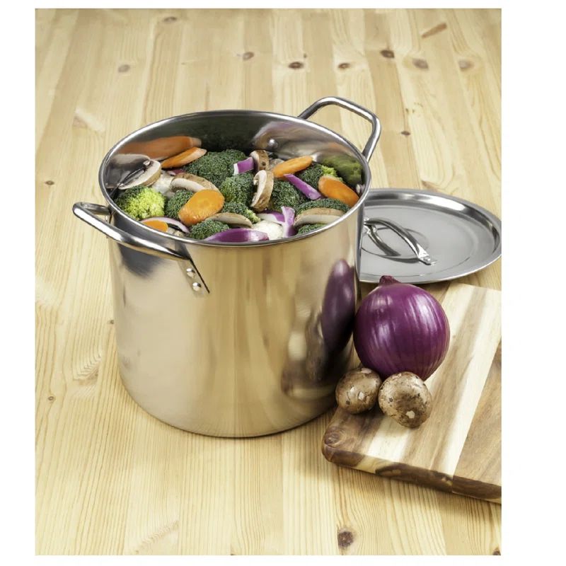 Large Silver Stainless Steel 20-Quart Stock Pot