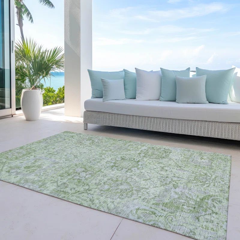 Red Rectangular Easy Care Washable Synthetic Rug