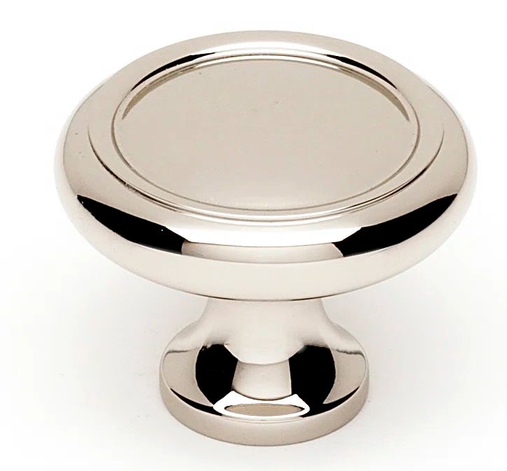 Polished Nickel Traditional Oversized Mushroom Cabinet Knob