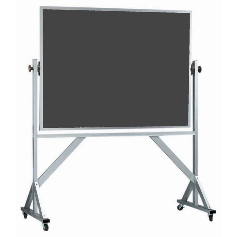 Gray and Silver Aluminum Freestanding Double-Sided Chalkboard