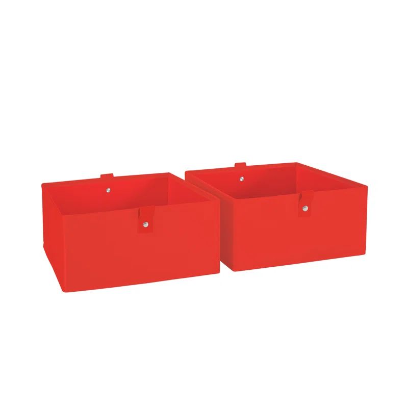 Red Fabric Collapsible Kids Storage Cube Set, 10.5" x 5"