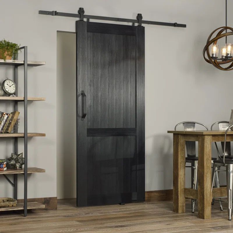 Millbrooke Black PVC Vinyl 36" x 84" Sliding Barn Door Kit