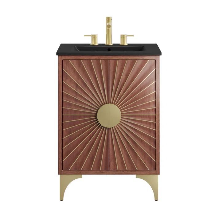 Daylight 24" Black Walnut Bathroom Vanity with Ceramic Sink
