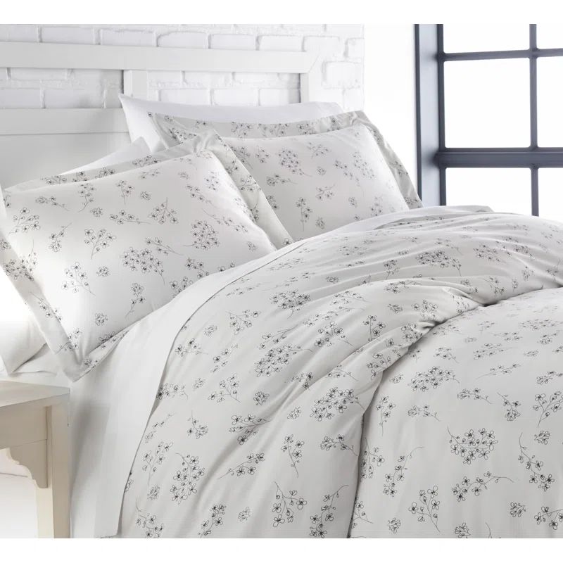 King Gray Reversible Microfiber Down Alternative Comforter Set
