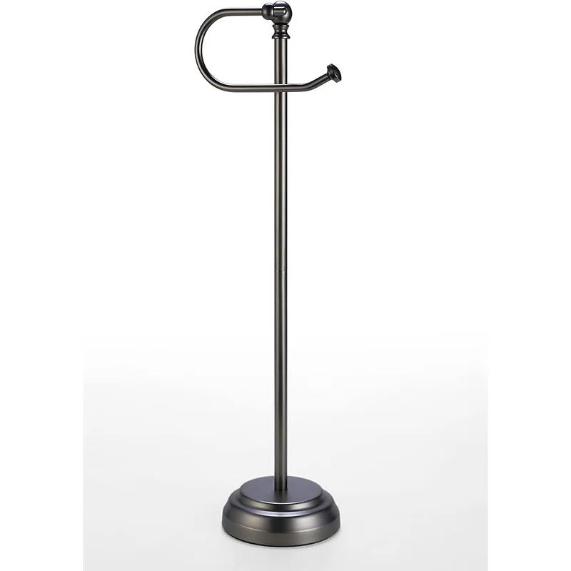 Black Metal Free Standing Toilet Paper Holder
