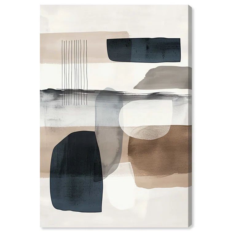 Layers of Depth Abstract Canvas Art in Neutral Tones, 24" x 36"