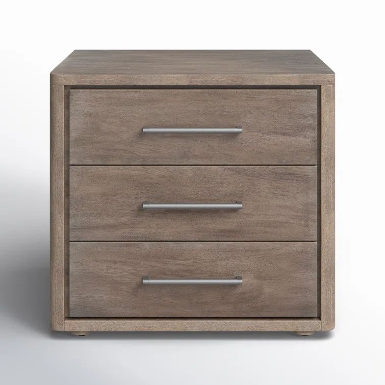 Rosey Light Brown Mahogany 3-Drawer Nightstand