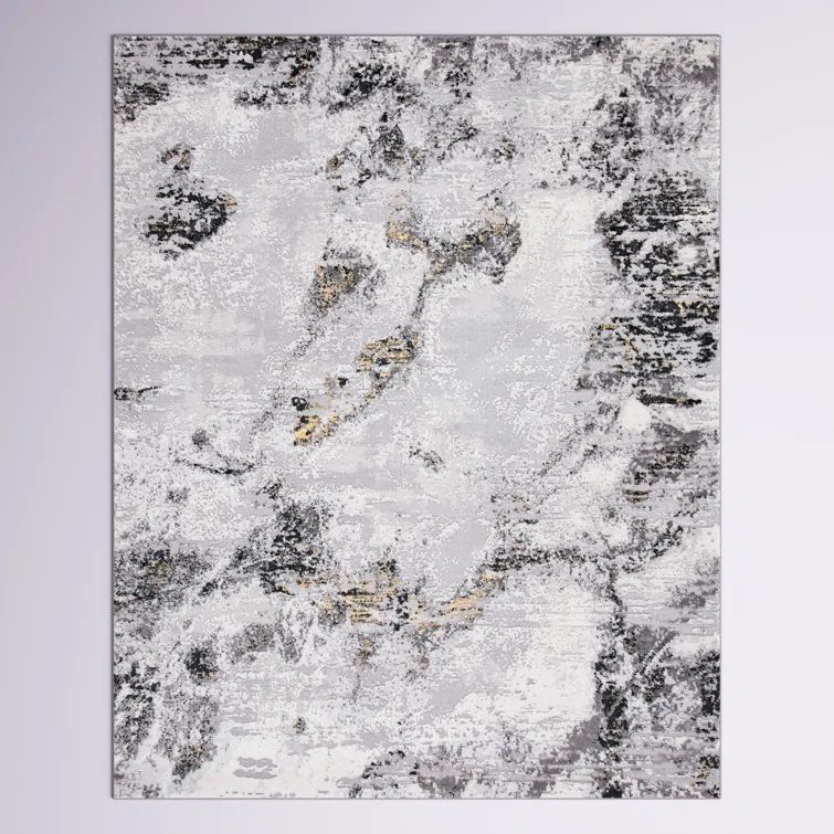 Amelia 9' x 12' Grey and Gold Synthetic Reversible Area Rug