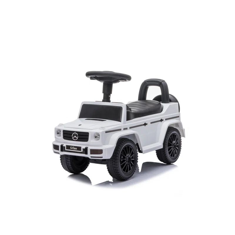 White Mercedes G-Wagon Foot-to-Floor Push Car with Storage