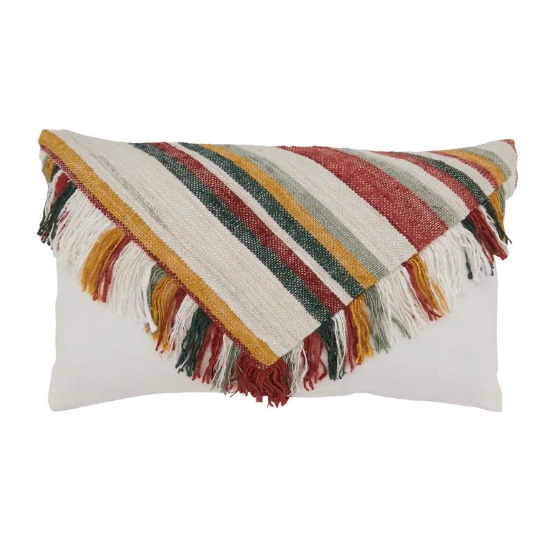 Multicolor Cotton Fringe Fantasy Throw Pillow