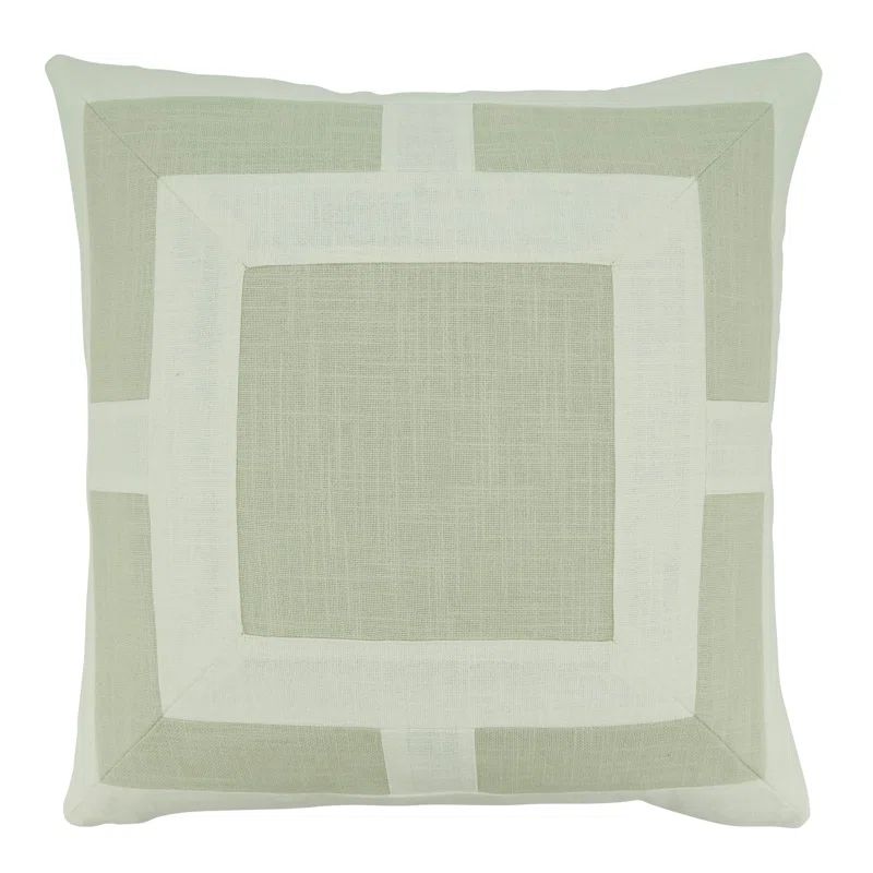 Ivory Geometric Cotton Throw Pillow Cover 27x24.5