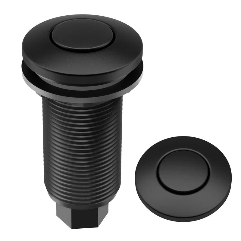 Matte Black Garbage Disposal Air Switch Kit with Push Button