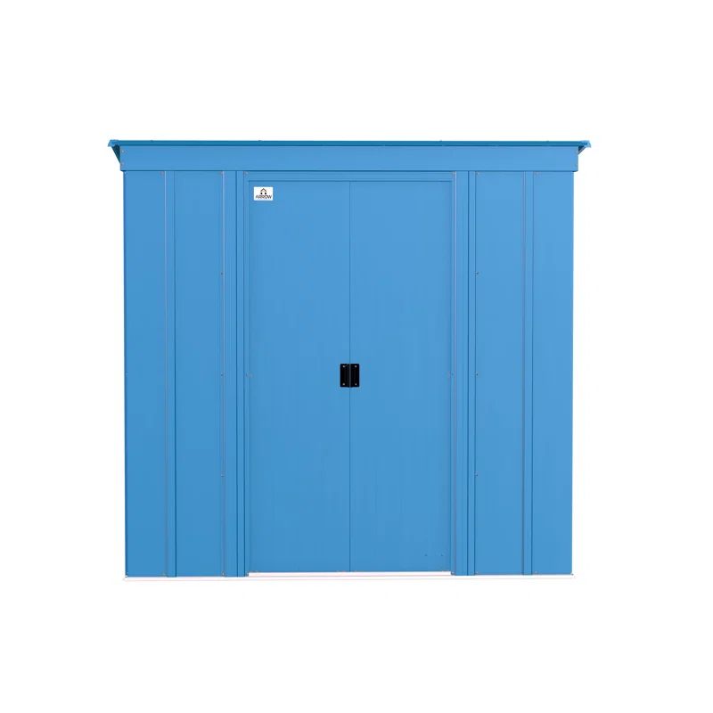 6 ft. x 4 ft. Blue Galvanized Steel Tool Shed with Pent Roof