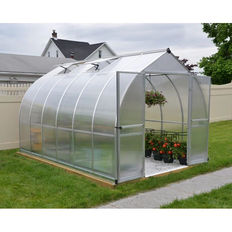 Bella 8x12 Silver Polycarbonate Aluminum Walk-In Greenhouse