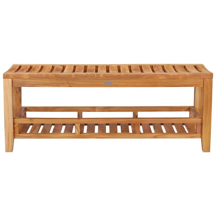 Elegant Teak Spa Shower Bench with Safety Design