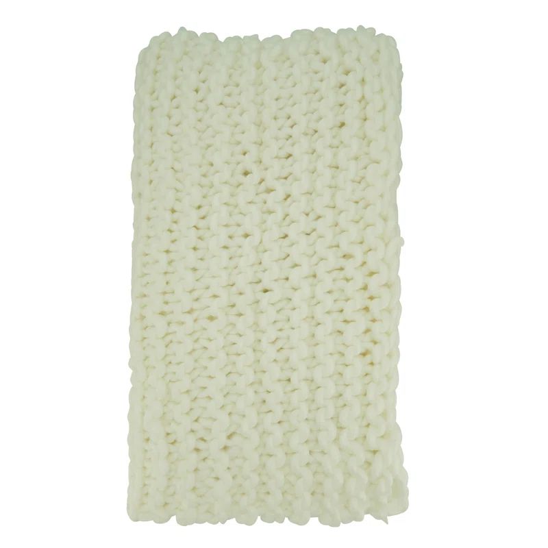 Sevan Electric Chunky Knit Ivory Throw Blanket - 23"x19"