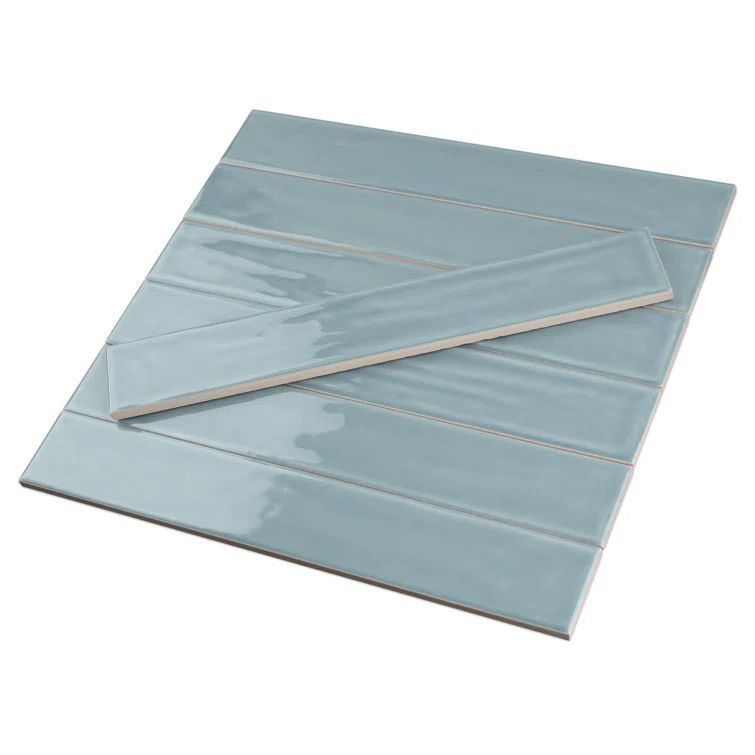 Nova Ocean Blue Polished Ceramic Subway Wall Tile