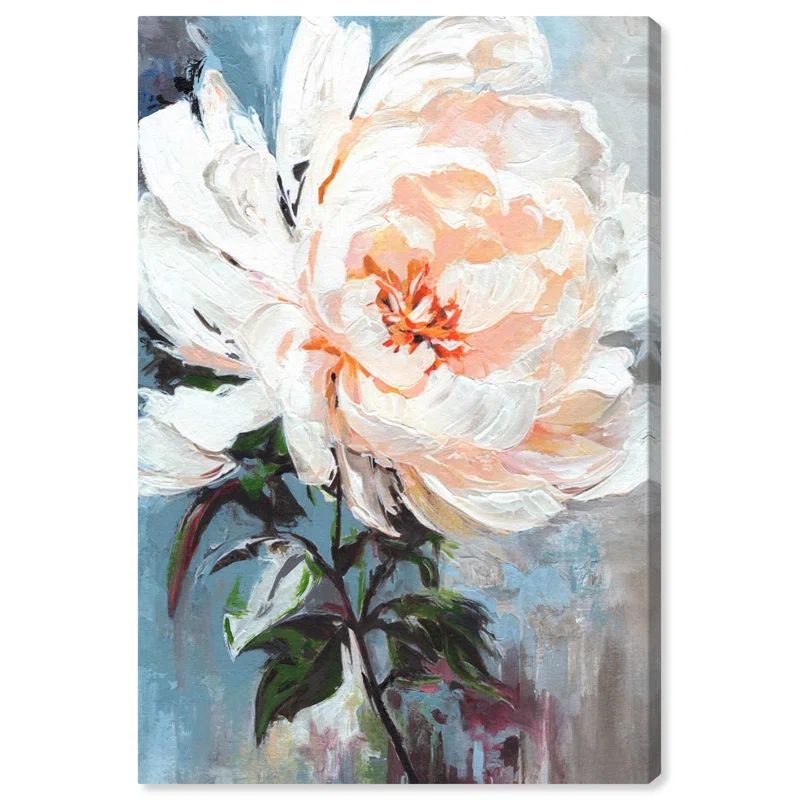 Peony Journey Floral Canvas Wall Art in Soft Pastel Colors