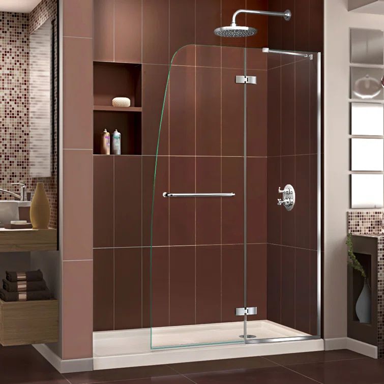 Aqua Ultra 60" Frameless Shower Kit with Brushed Nickel Hardware