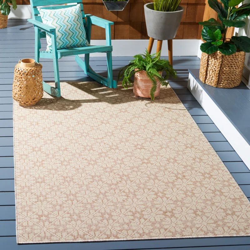 Martha Stewart Natural Beige 77" Hand-Knotted Synthetic Area Rug