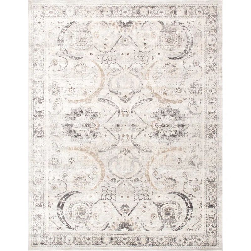 Amadeus Ivory Beige 36"x24" Easy-Care Synthetic Area Rug
