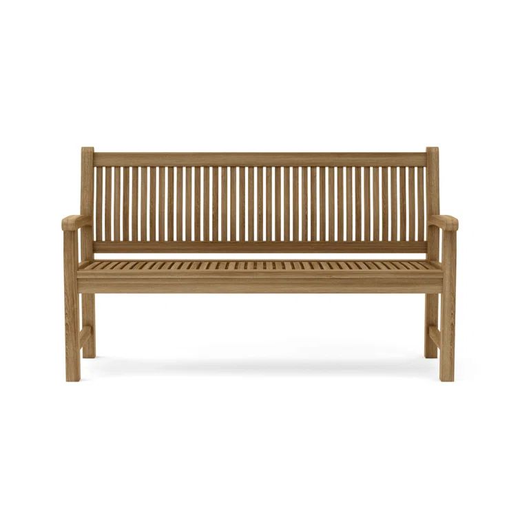 Sahara Elegantly Curved 3-Seater Natural Teak Outdoor Bench