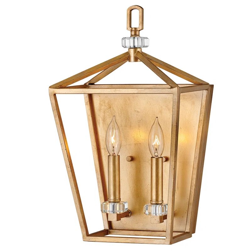 Distressed Brass 4-Light Open Frame Cage Chandelier