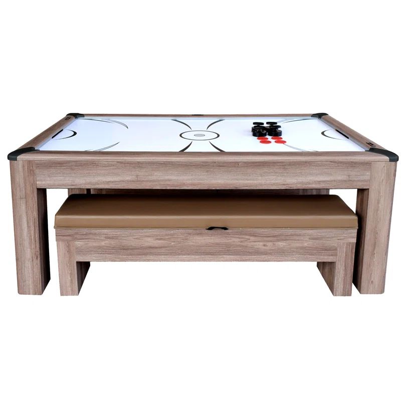 Driftwood 84" 3-in-1 Air Hockey, Ping Pong & Dining Combo Set