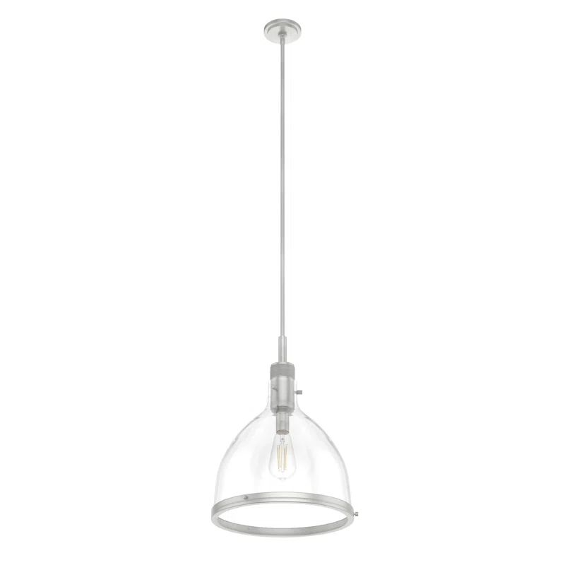 Van Nuys Brushed Nickel 16" Glass Bell Pendant Light