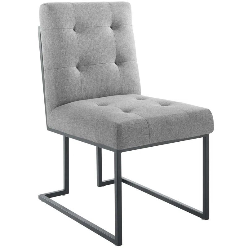 Privy Black and Light Gray Upholstered Side Chair