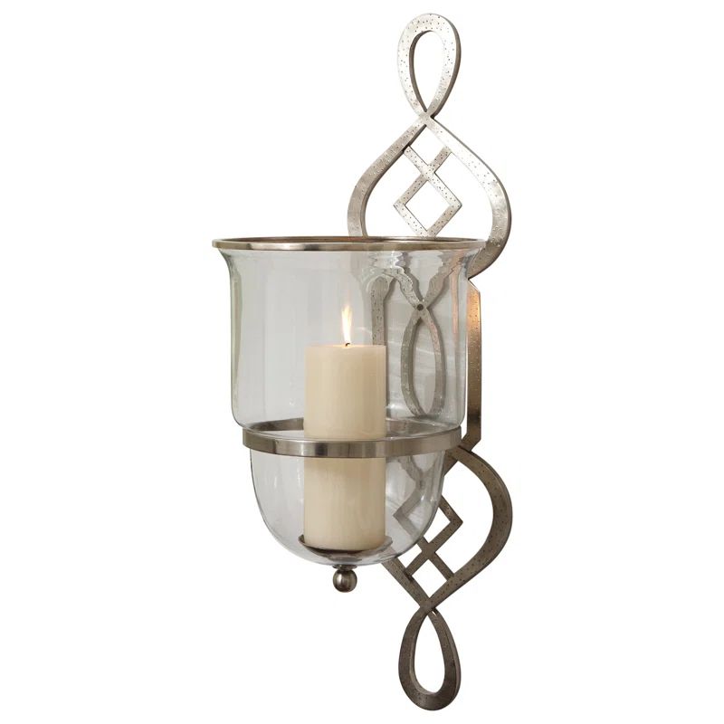 Antique Nickel Handcrafted Wall Hurricane Sconce