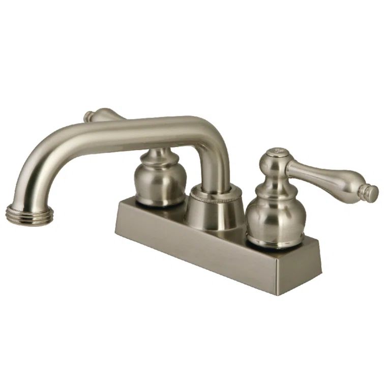 Brushed Nickel Dual Handle Laundry Faucet with Brass Construction