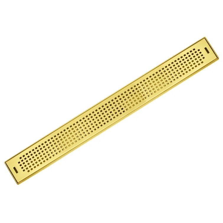 48" Champagne Gold Square Pattern Linear Shower Drain