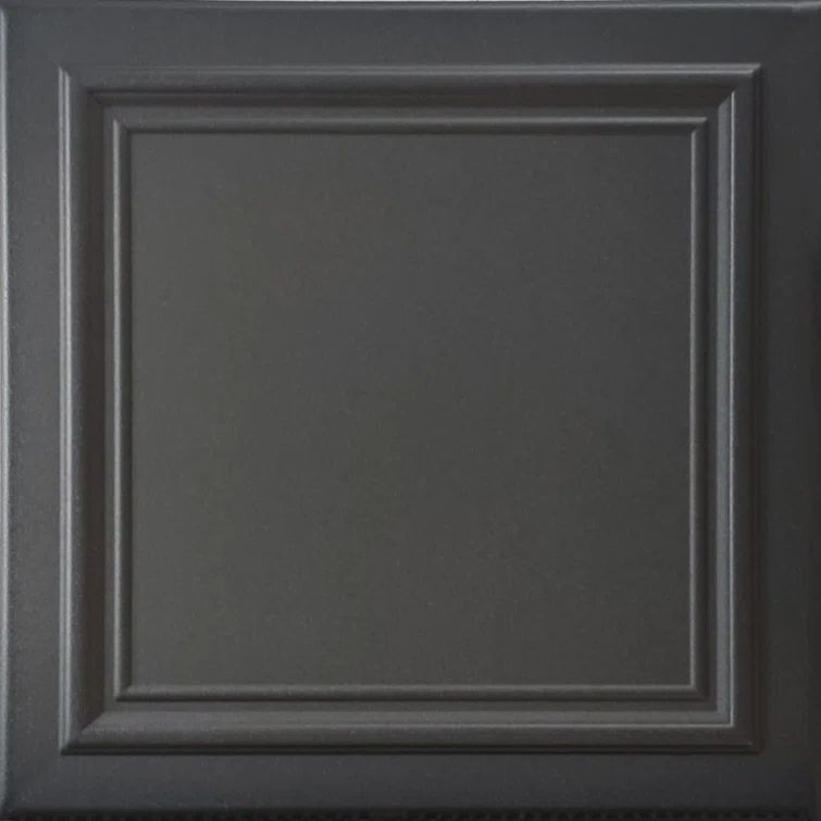 Black Matte 1.6 ft. x 1.6 ft. Polystyrene Glue-up Ceiling Tile