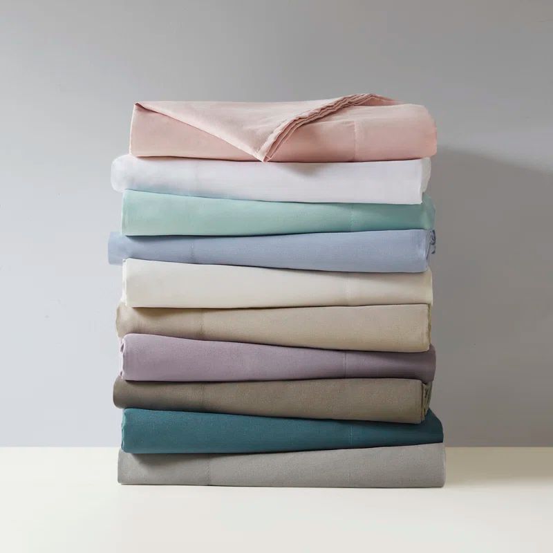 White Twin Deep Pocket Cotton Microfiber Sheet Set
