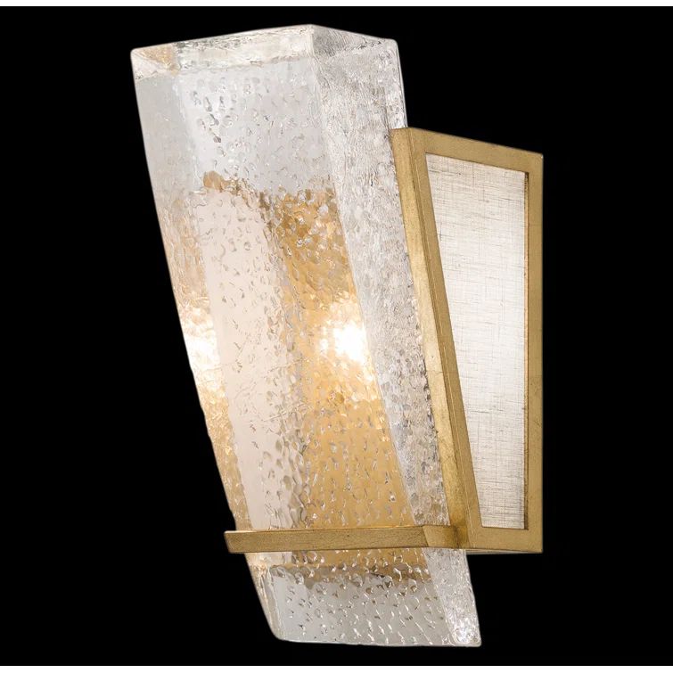 Crownstone Gold Leaf Dimmable Wall Sconce with Cast Glass