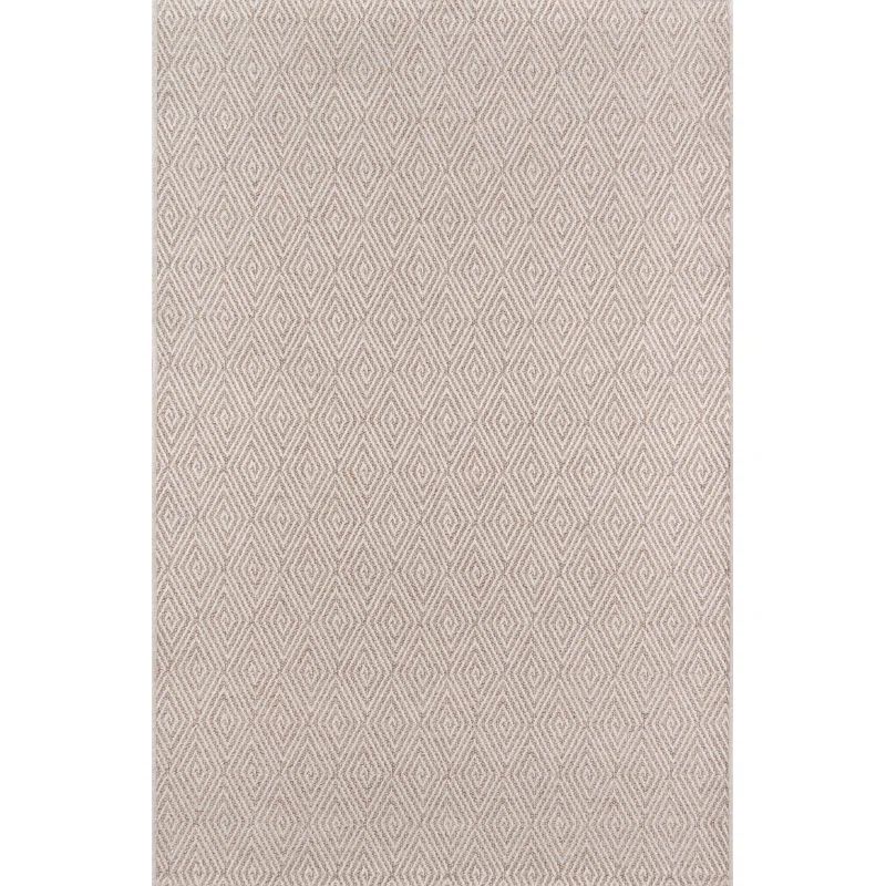 Natural Geometric Pattern Rectangular Polypropylene Rug