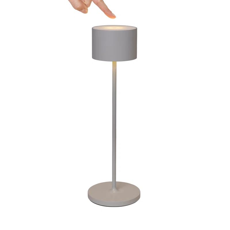 Farol Lacquered Grey Aluminum Outdoor Touch Lamp